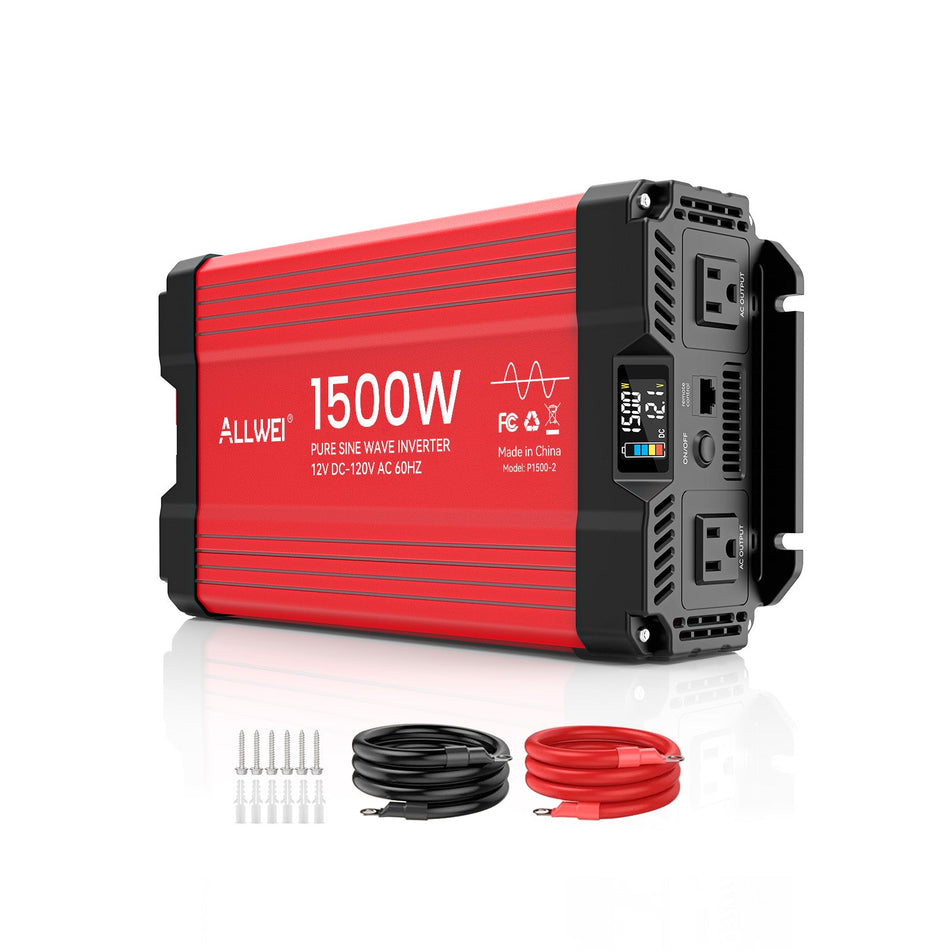 ALLWEI 1500W Pure Sine Wave Inverter 12V to 120V AC