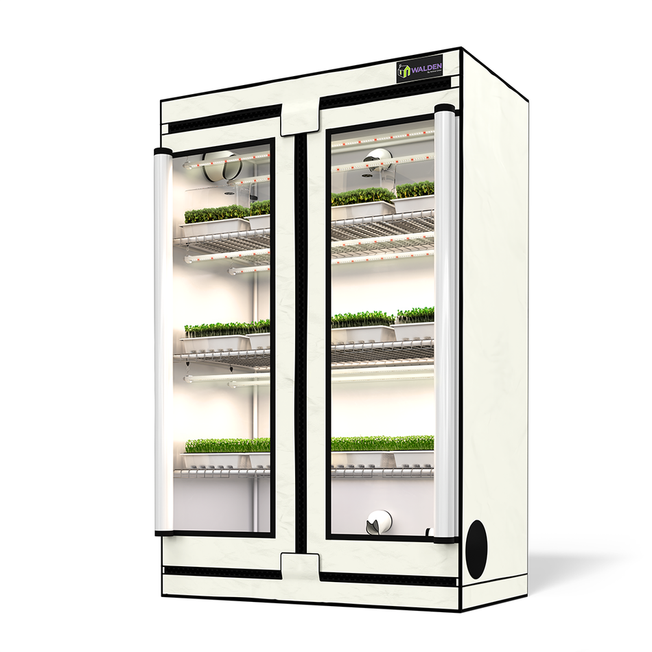 Seeds & Starts 3-Tier Walden White LED Grow Tent Kit